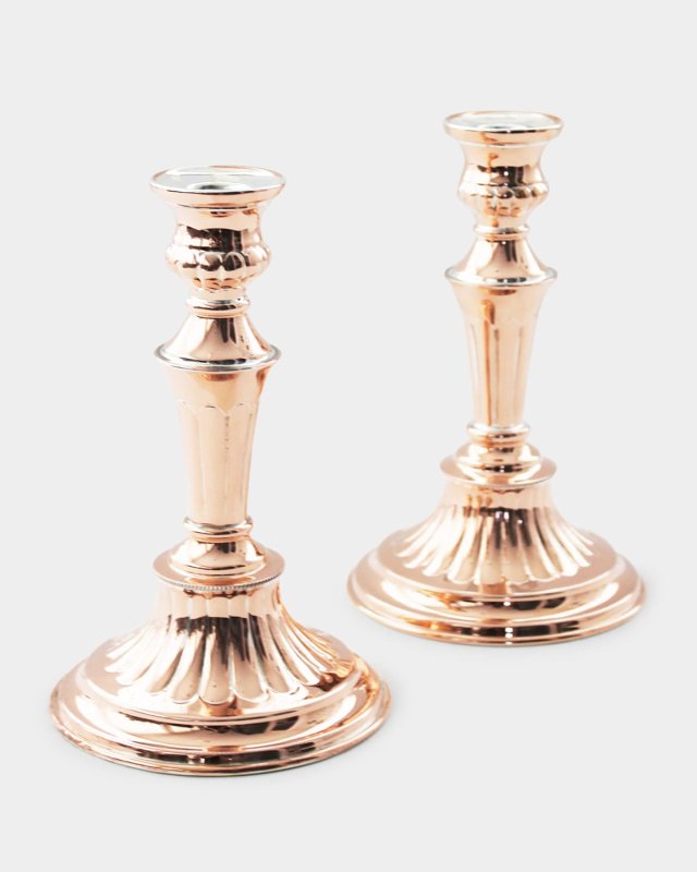 Coppermill Kitchen Antique English Sheffield Candlesticks, Set of 2